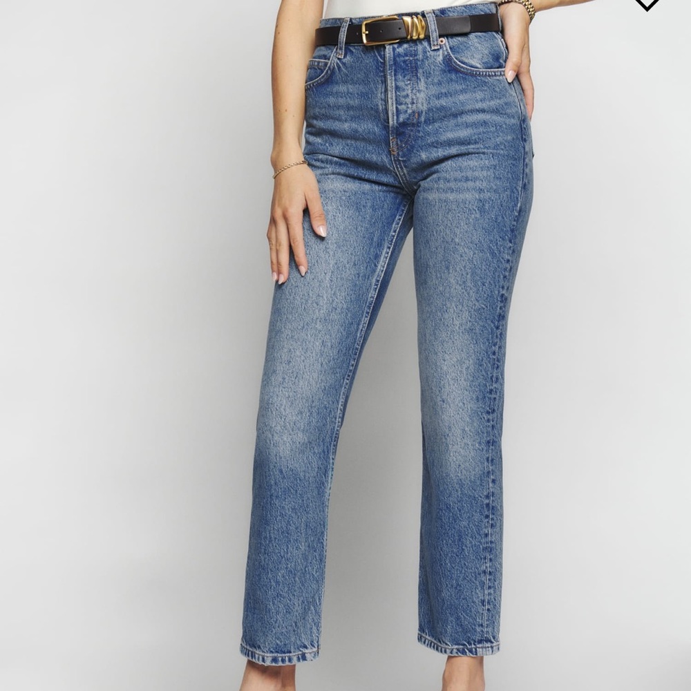 Cynthia High rise straight cropped jeans Reformation